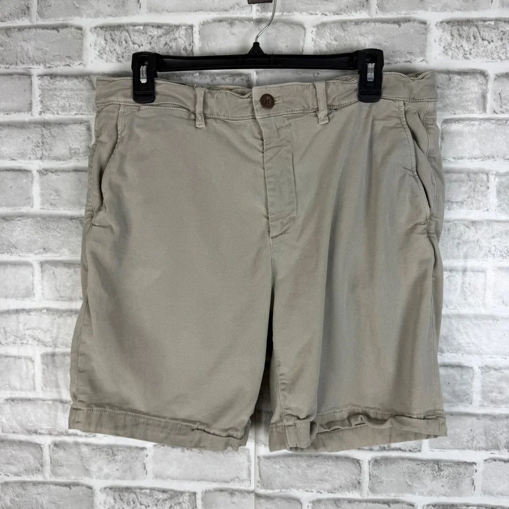 Faherty Coastline Premium Chino Shorts Mens 34 x7 Tailored Fit Khaki Tan Stretch